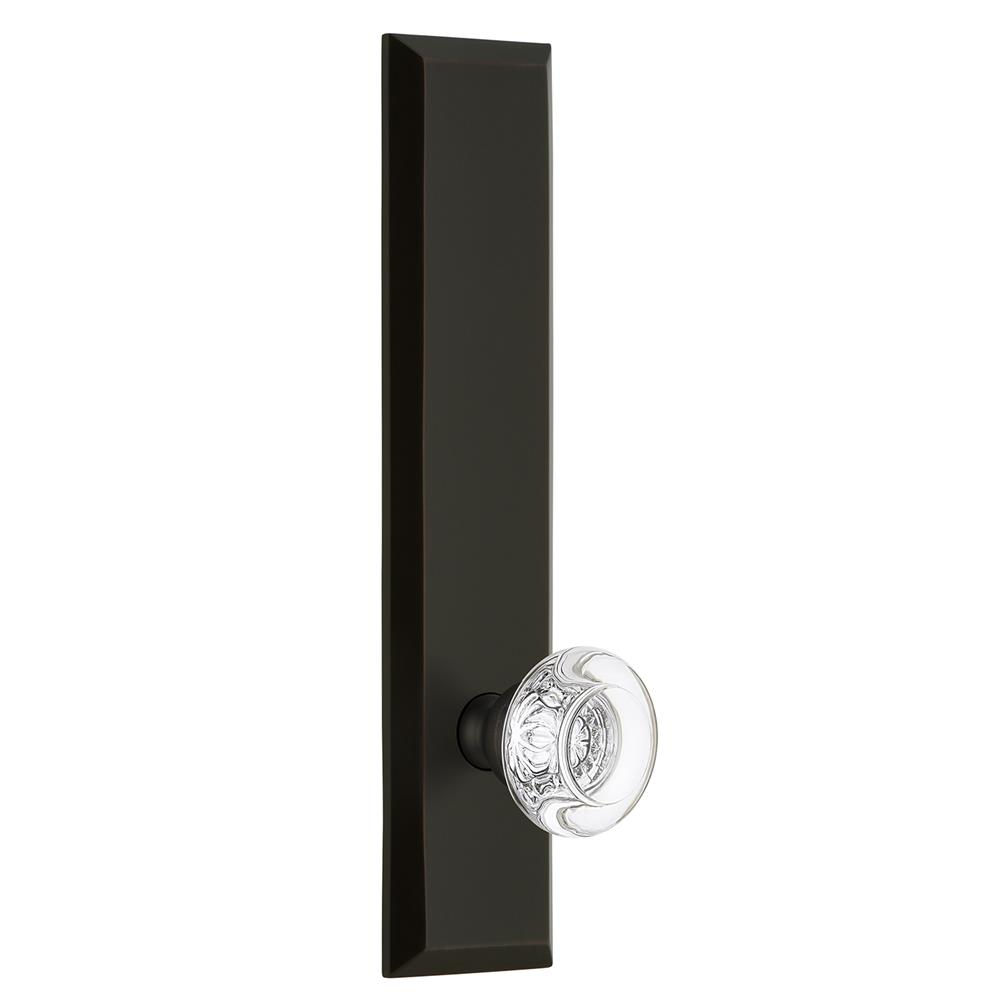Grandeur by Nostalgic Warehouse FAVBOR Fifth Avenue Tall Plate Dummy with Bordeaux Knob in Timeless Bronze